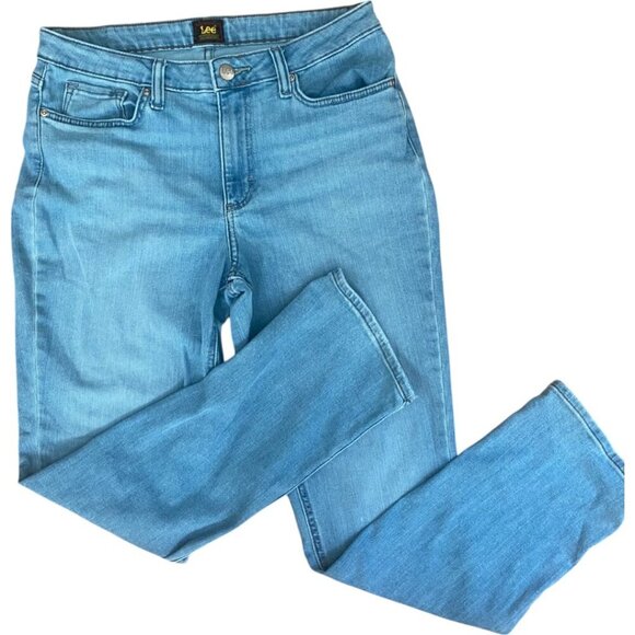 Lee Light Wash High Rise Straight Leg Light Mom Jeans Size 10 Medium - Picture 8 of 8